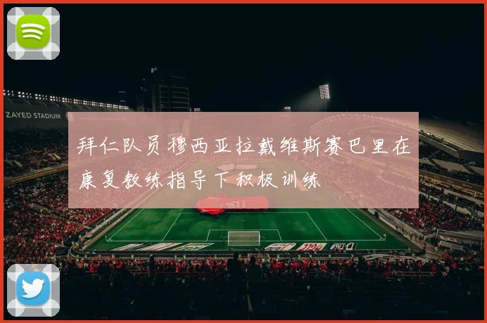 拜仁队员穆西亚拉戴维斯赛巴里在康复教练指导下积极训练